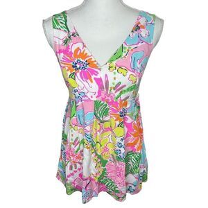 Lilly Pulitzer X Target Bright Floral Babydoll Top Size Small